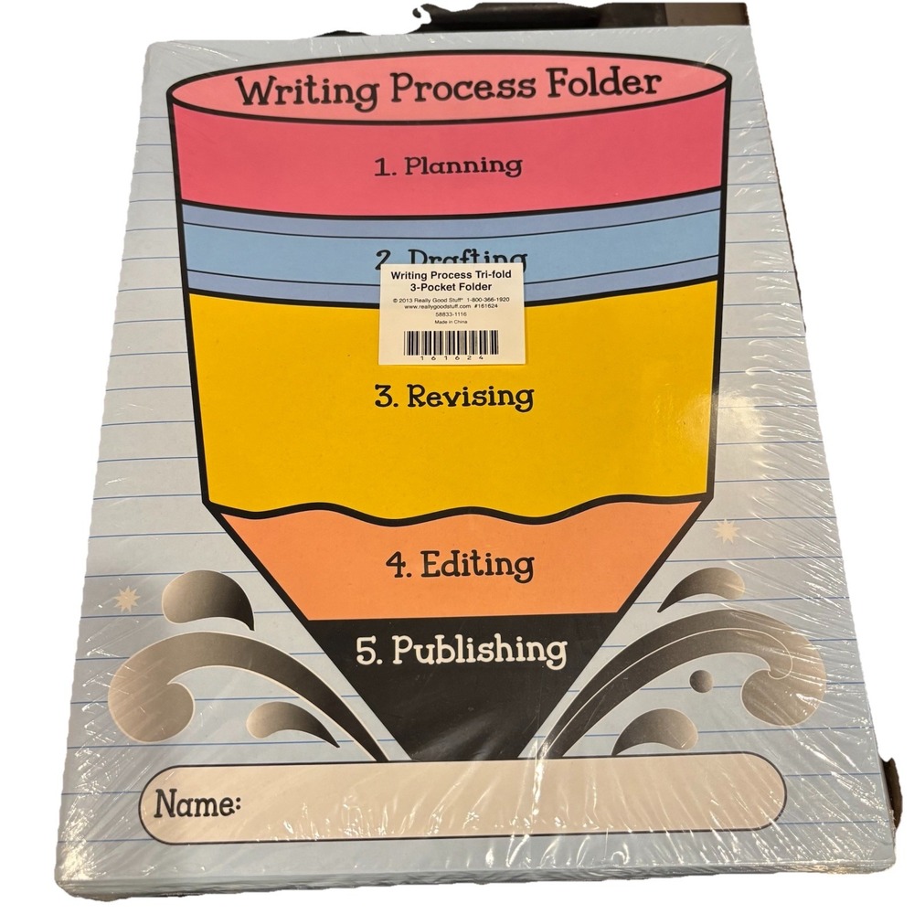 (Set of‎ 12) Really Good Stuff - Illustrated - 3 Pocket Writing Process Folders
